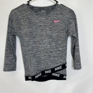 Nike Girl's Gray Dri-Fit Essential Crossover Long Sleeve Tunic Top Size 6X